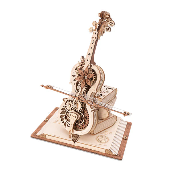 Magic Cello Mechanical Music Box 3D Wooden Puzzle AMK63