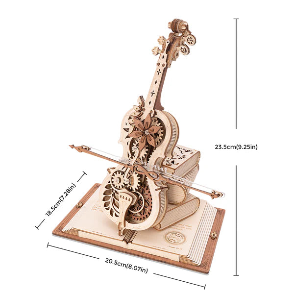 Magic Cello Mechanical Music Box 3D Wooden Puzzle AMK63