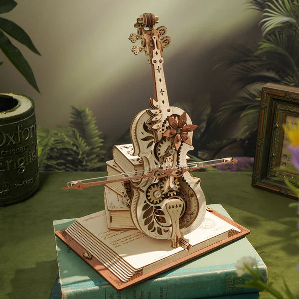 Magic Cello Mechanical Music Box 3D Wooden Puzzle AMK63